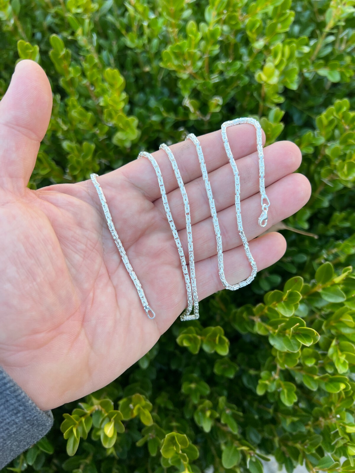 Real Solid 925 Sterling Silver Byzantine Rope Chain Necklace 2mm 16-30" Length