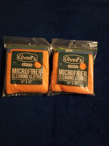 (2)Pks. Of 4 Each.Grant's Microfiber Cleaning Cloth 12x12. Brand New!!