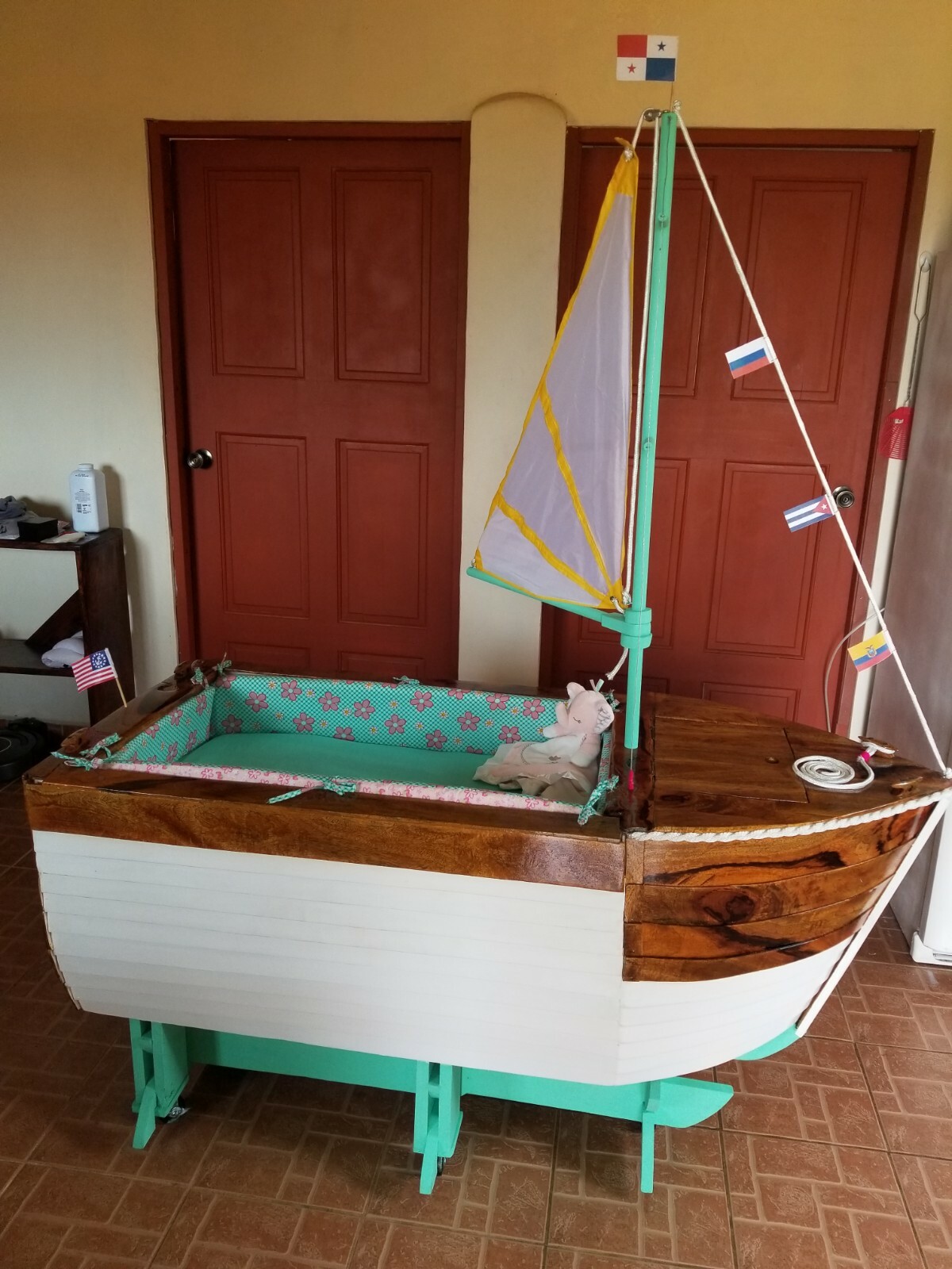 Handmade Sailboat Baby Crib