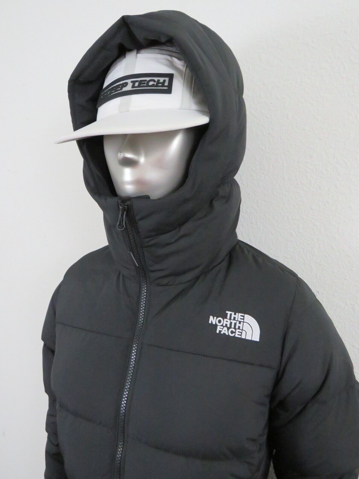 Pre-owned The North Face Womens  Gotham Mid Parka 550-down Winter Jacket Hooded - Black In Tnf Black / Tnf White Logo
