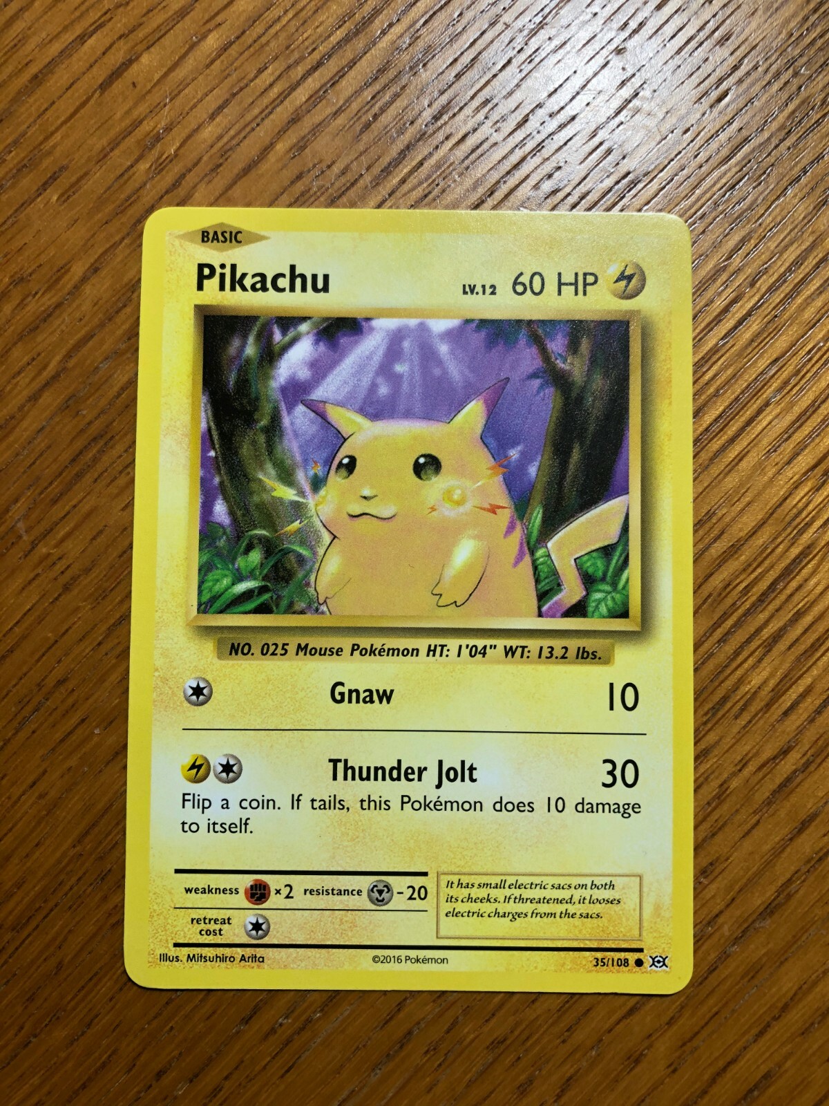ピカチュウ レベル12 HP60 Pikachu Basic Pokemon card 35/108 LV 12 60HP - good
