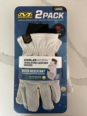 (2) MEHCANIX WEAR DURAHIDE INSULATED LEATHER DRIVER COLD WINTER WORK GLOVES sz M