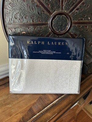 NIP Ralph Lauren Tallie Cream Queen Flat Sheet $145