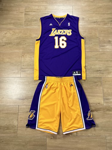 Los Angeles Lakers Adidas Pau Gasol 17# NBA Suit Jersey +