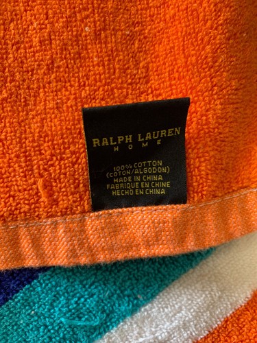 Vintage Ralph Lauren Polo Multicolored 100% Cotton Beach Towel