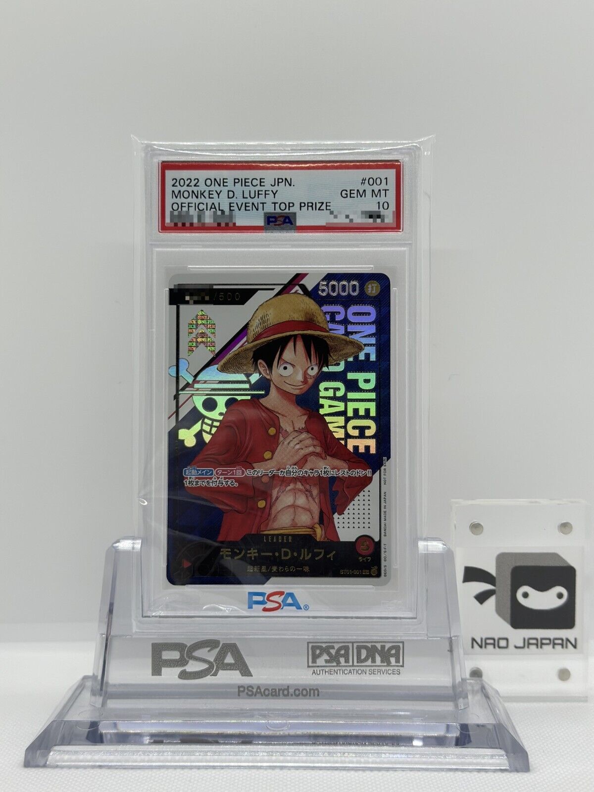 PSA 10 Monkey D Luffy ST01-001 L Serial Number One Piece PSA 10 Monkey D Luffy ST01-001 L Serial Number One Piece