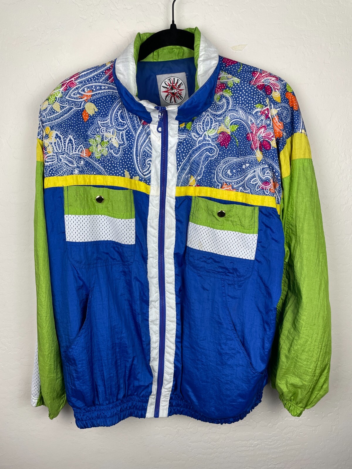 ジャケット・アウター [Vintage]90s 2way CrameShiny NylonJacket Retro 90s Windbreaker Jacket in Grey Pink Colour Mens