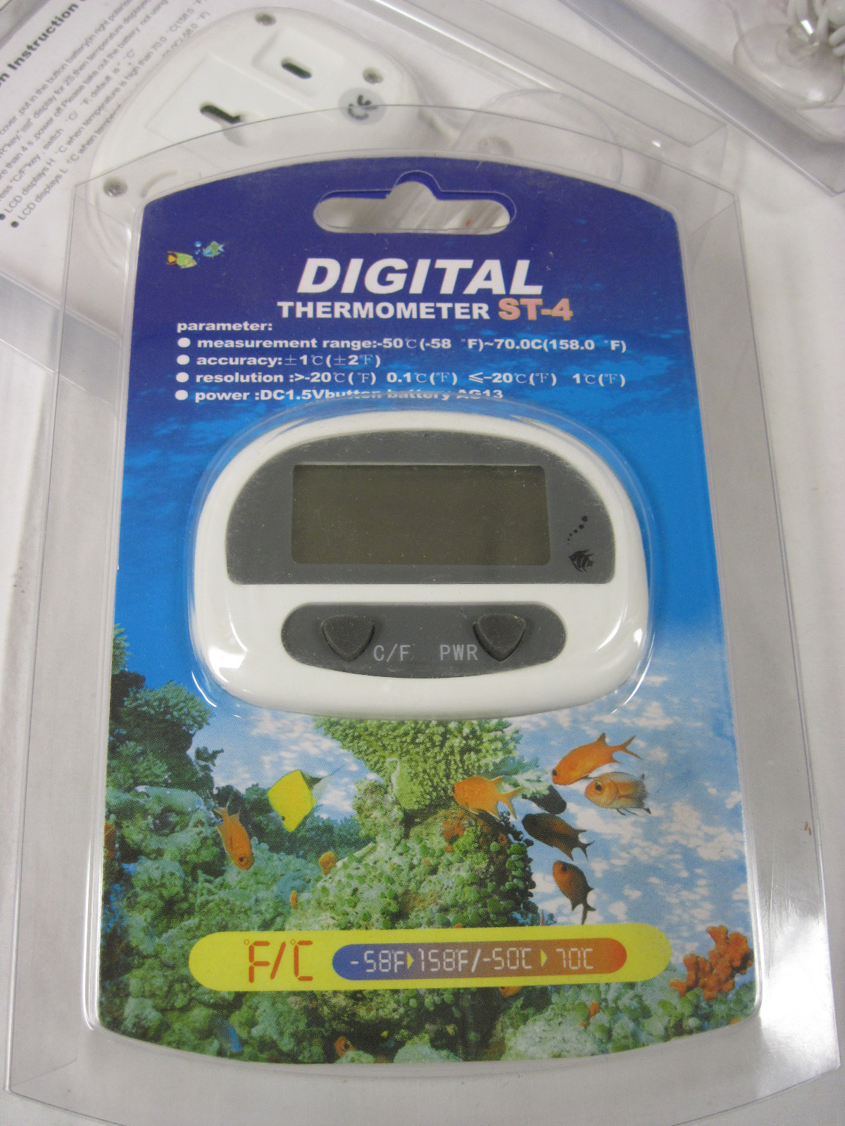 5 LCD Digital ST-4 Fish Aquarium Thermometer Water White Temperature Measurement