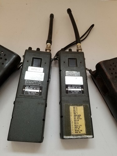 Vintage Pair Of ICOM IC-H2 Handheld Police Radios -no charger