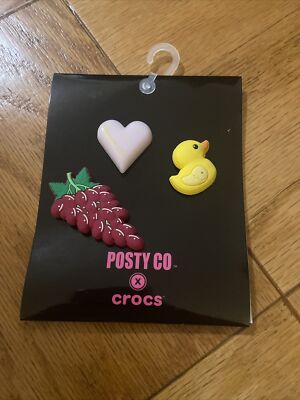 POST MALONE X CROCS Jibbitz Charms Accessories Posty Co Heart Duck Grapes    