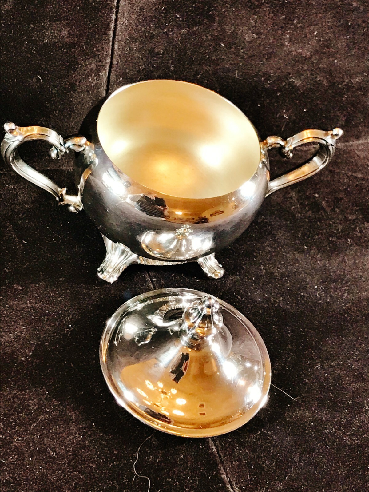 Vintage Silver Plate Ornamental Footed Sugar Bowl with Lid