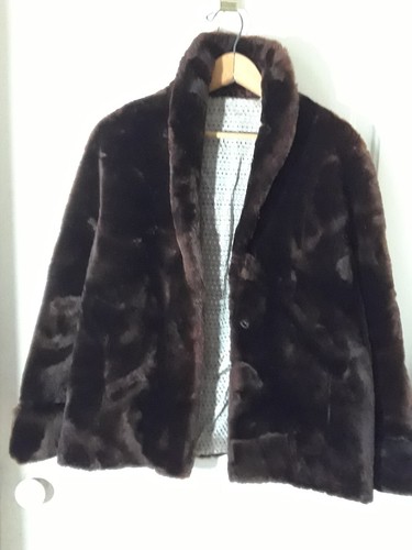 Vintage mouton lamb brown fur coat/jacket | eBay