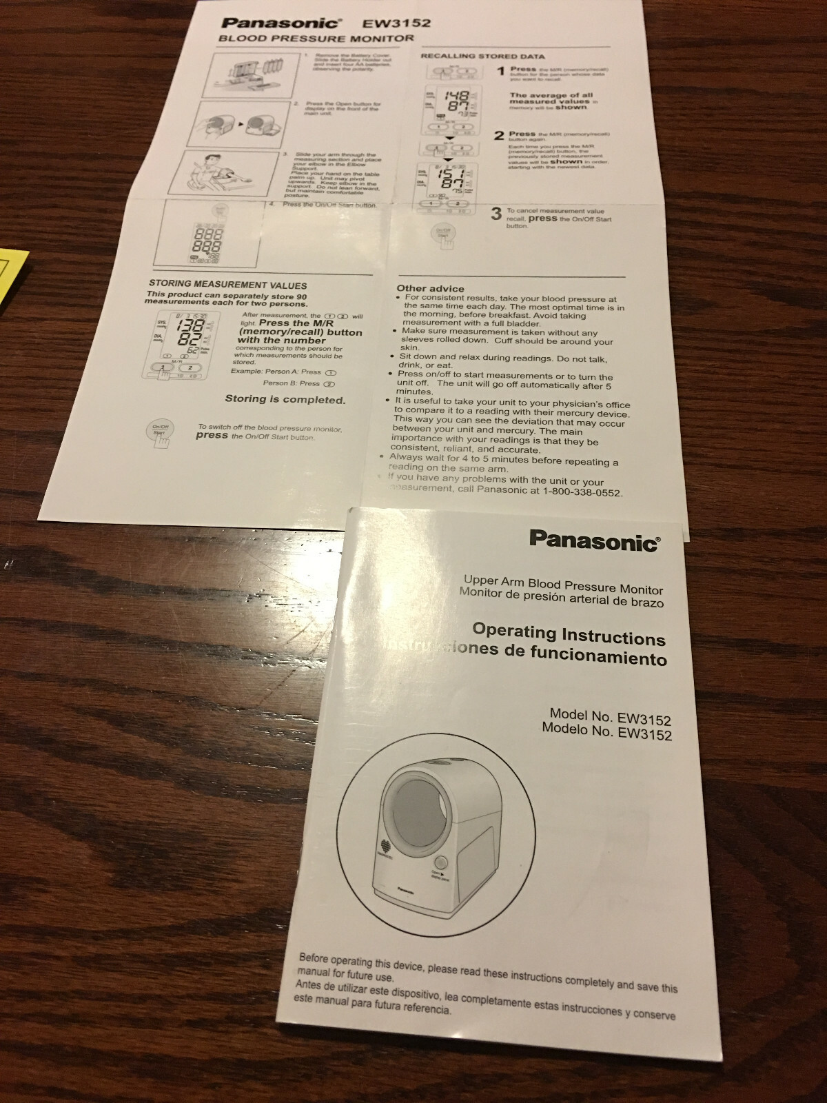 PANASONIC Diagnostec EW3152a UPPER ARM BLOOD PRESSURE MONITOR w/Box Tested Works
