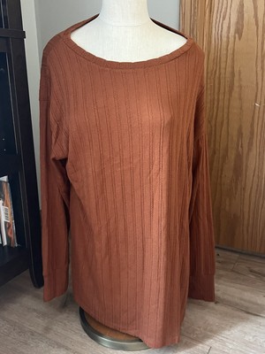 LULAROE Large RUST Fall look NORA NEW Tunic top SHIRT lightweight long sl NEW