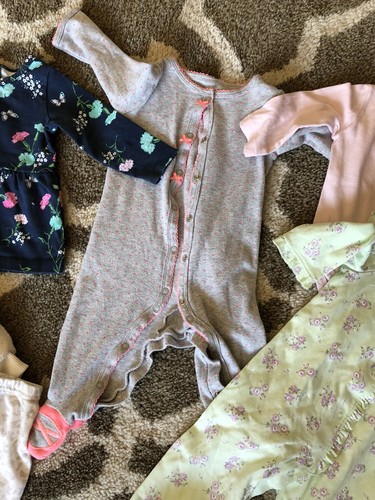 Baby Girls 9 Months Sleeper Outfit Sets Top Vest Pants Clothing Lot Carter’s J