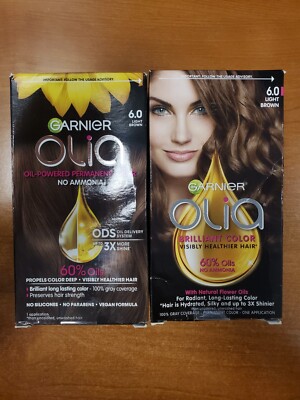 2 Pack: Garnier Olia Permanent Hair Color *#6.0 LIGHT BROWN* R7P6a