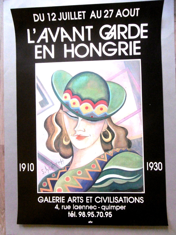 Scheiber Hugo Affiche Originale 88 Avant-Garde Hongroise Magyar Femme Art DÃ©Co