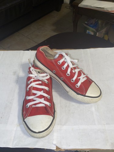 CONVERSE 3J236 All Star Red Low top Canvas Shoes Kid Youth
