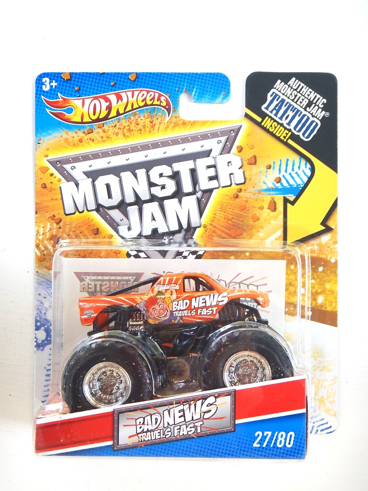 Bad News Travels Fast Monster Jam Truck (Tattoo)(#27/80)(Hot