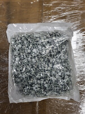 #12 x 1-1/4'' Metal Roofing/Siding Screws Coated White Hex Head  (500 pc) 12x1.25
