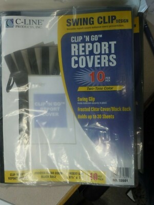 C-Line Clip N Go Report Covers, 8-1/2 x 11 Inches, Set of 20