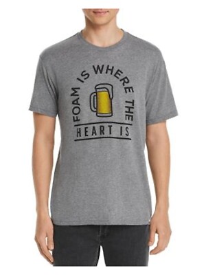 

Мужская серая футболка классического кроя из смеси хлопка KID DANGEROUS с рисунком, Серый, KDM-2860