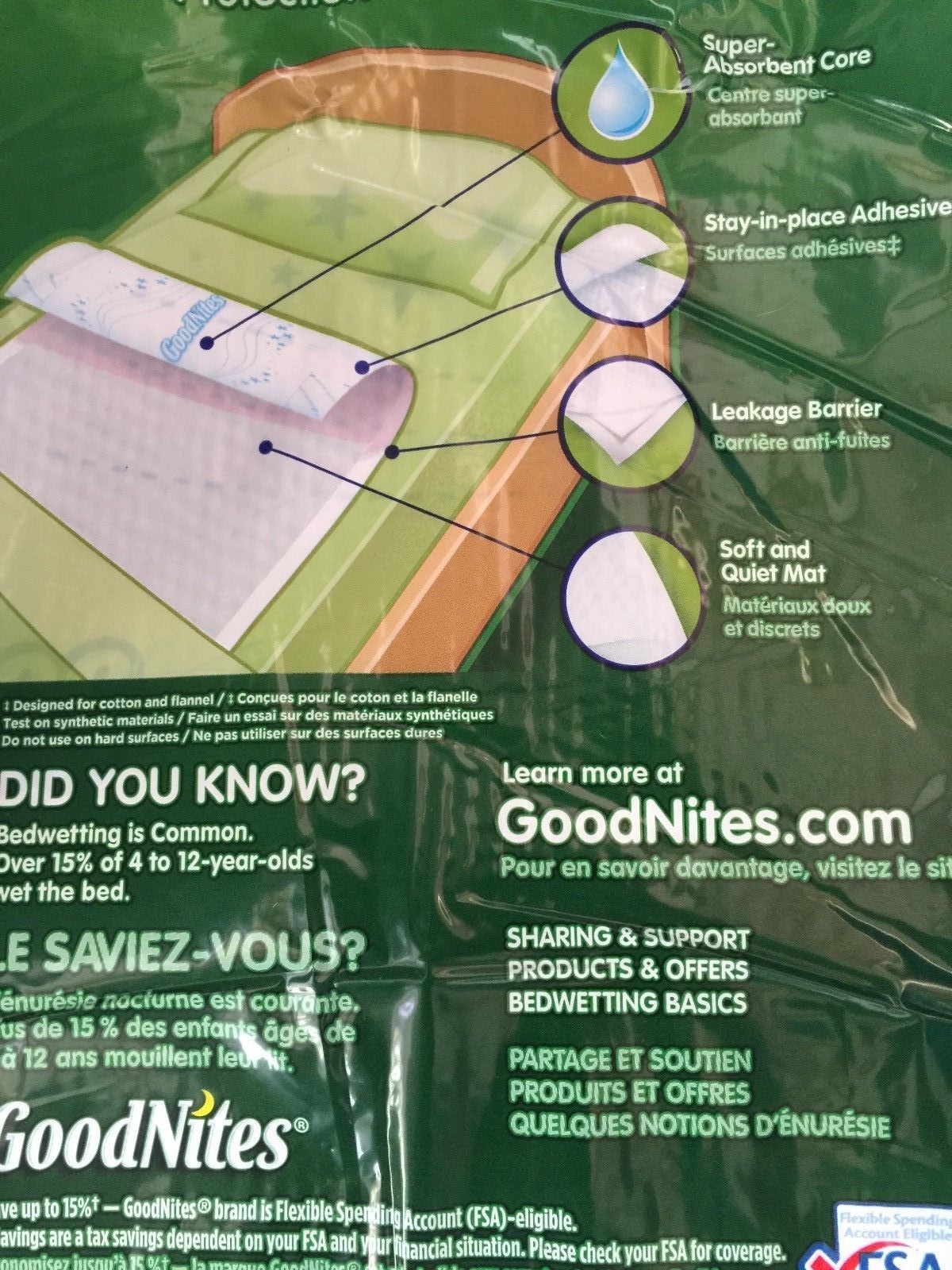 GoodNites Disposable Bed Mats CASE OF 36 PACKS 4 EACH CONTAIN 9 MATS