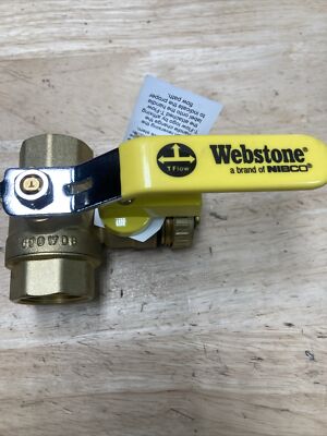 WEBSTONE H-40614 BRASS BALL VALVE W/DRAIN, 3-WAY, IPSXHOSE CAP, 1 IN, 600CWP 