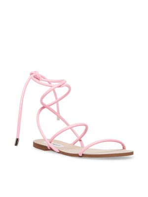 

STEVE MADDEN Женские розовые сандалии на шнуровке с круглым носком и ремешками на ремешках, размер 9 м, Розовый, TWIR02S1
