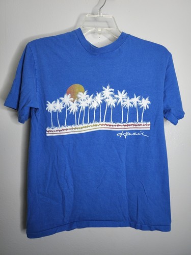 Tシャツ・カットソー New Era LIGHTERA Palm Tree T-Shirt Hawaiian Blue Mens Hawaiian Shirt, Bright Turquoise, Yellow, Casual Wear