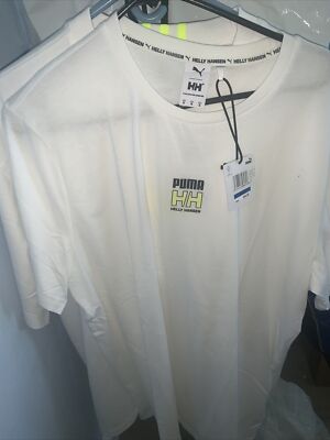 Puma x Helly Hansen Men's Large White Short Sleeve Logo Tee $40 NWT