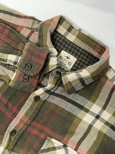 Red Head Fleece Lined Button Down Flannel Shirt Jacket Sz XL Brown/Red Used GHP8