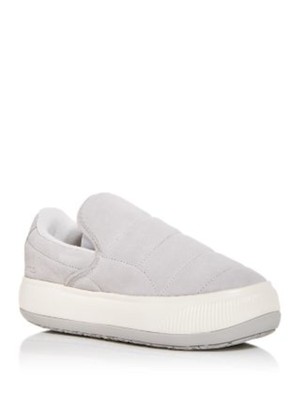 PUMA Womens Gray Goring Mayu Round Toe Platform Slip On Leather Sneakers Shoes 9