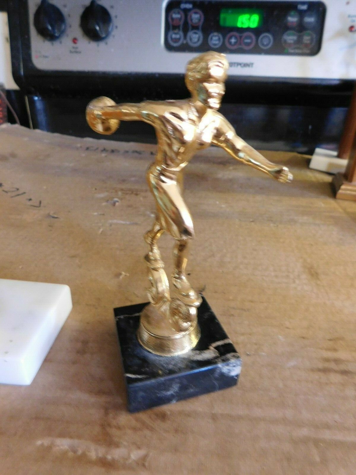 PAIR OF MID-CENTURY BOWLING TROPHIES W/METAL TOPPERS GROUP #2