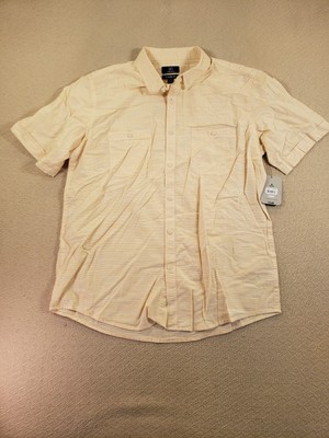George Shirt Men Medium M (38-40) Golden Curry Premium Short Sleeve Textured