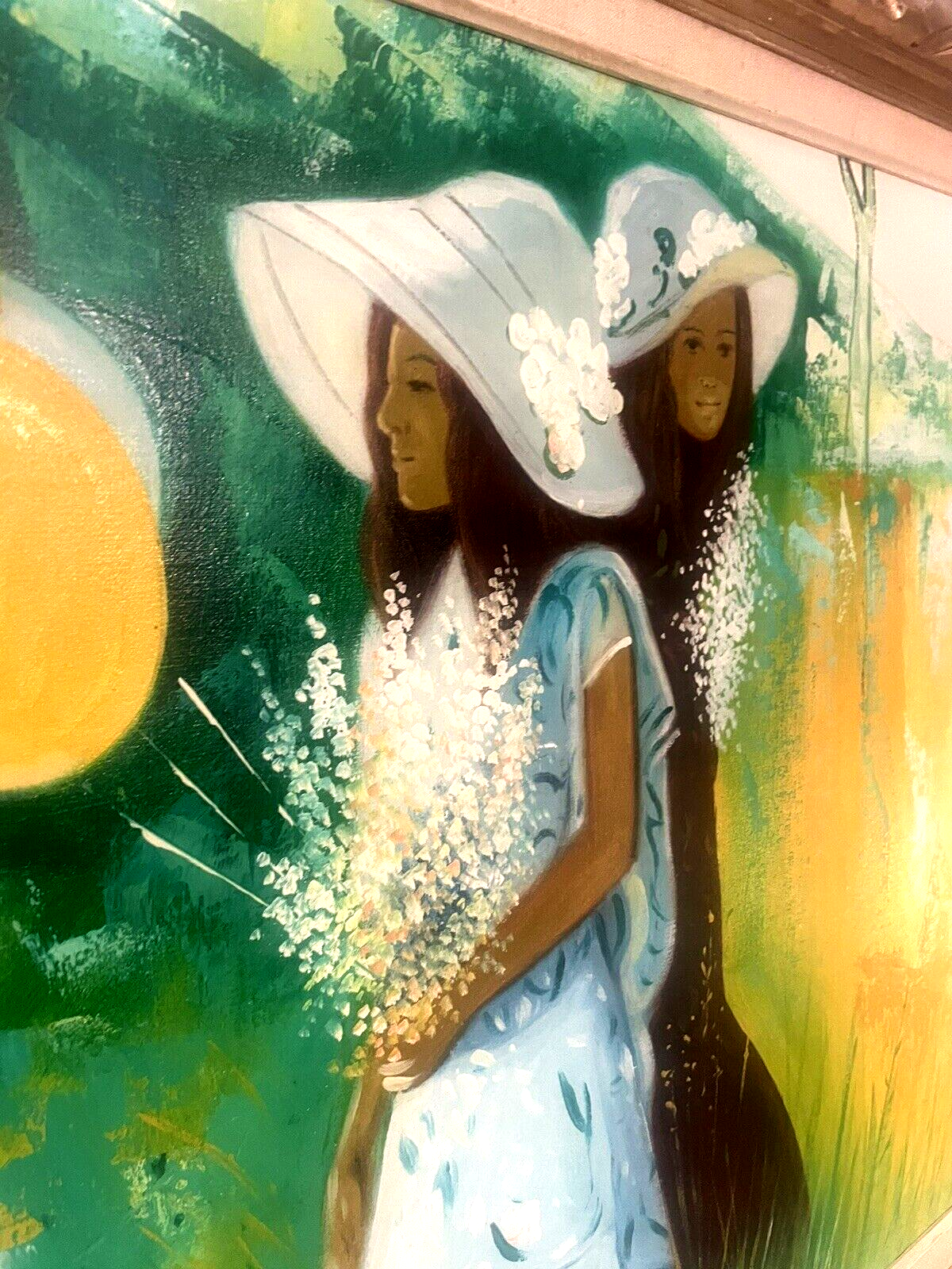 Original quality vintage art "Girls with Baloons" FRENCH SCHOOL IMPRESSIONISM