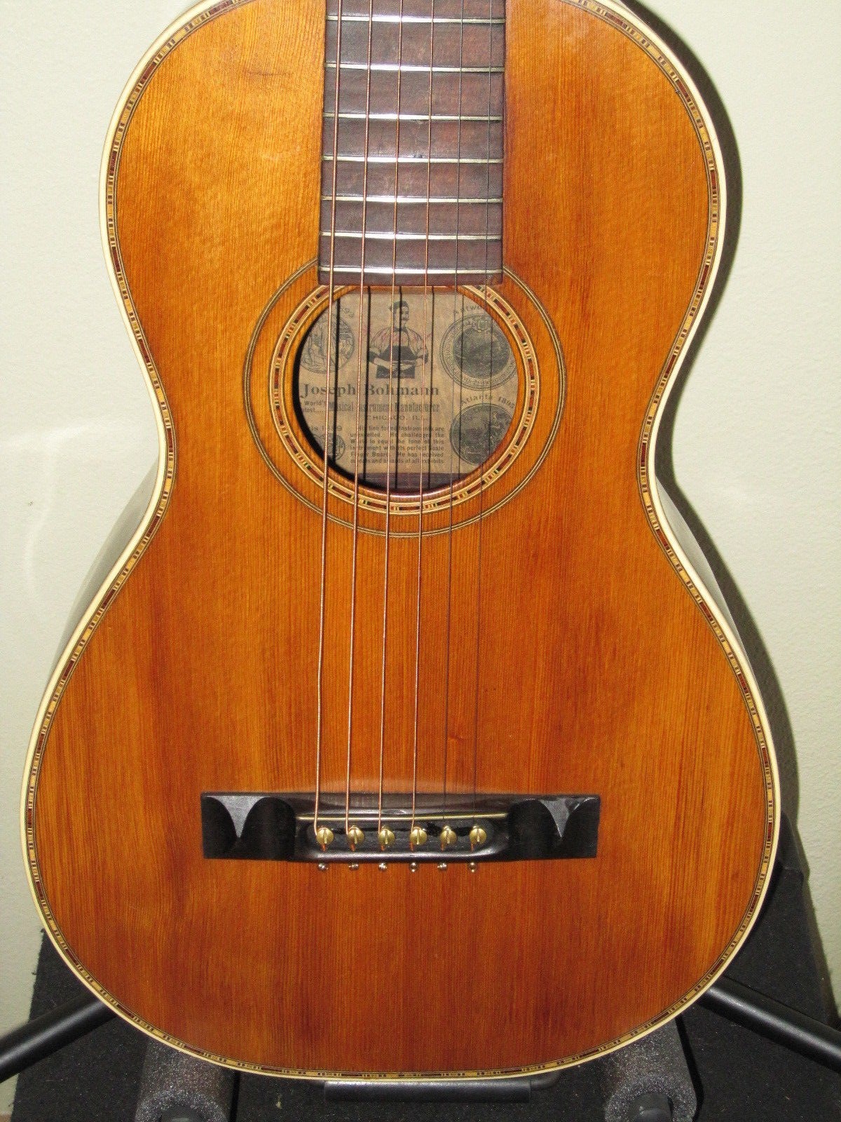 Joseph Bohmann Parlor Guitar With Brand New TKL Case