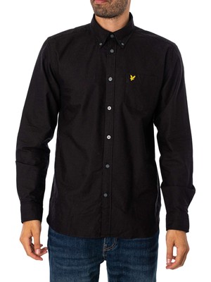 Мужская однотонная оксфордская рубашка Lyle & Scott, черная