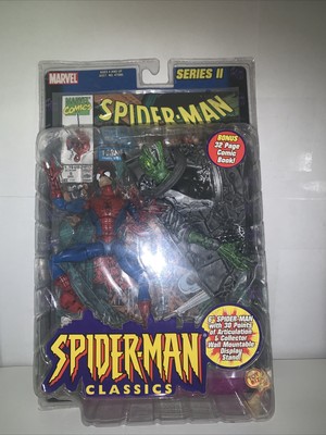2001 Marvel Spider-Man Classics Battle Ravaged Figure vs Lizard w/ Comic Toy Biz