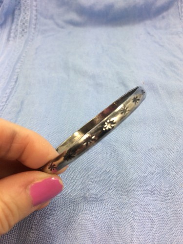 Authentic Estate Vintage Sterling Silver .925 Mexico Bangle Bracelet Stamped