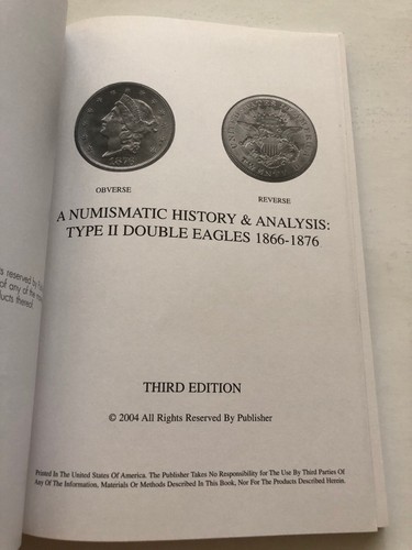 Coin Book Guide Lot: Indian Head Quarter Eagles Type Two Double Eagles 1866-1876