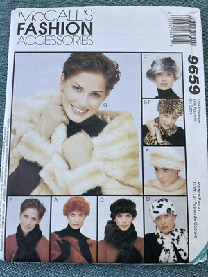 Ladies Hats, Headband, Scarf, Stole Pattern, McCall's 9659, UNCUT vintage, c1998