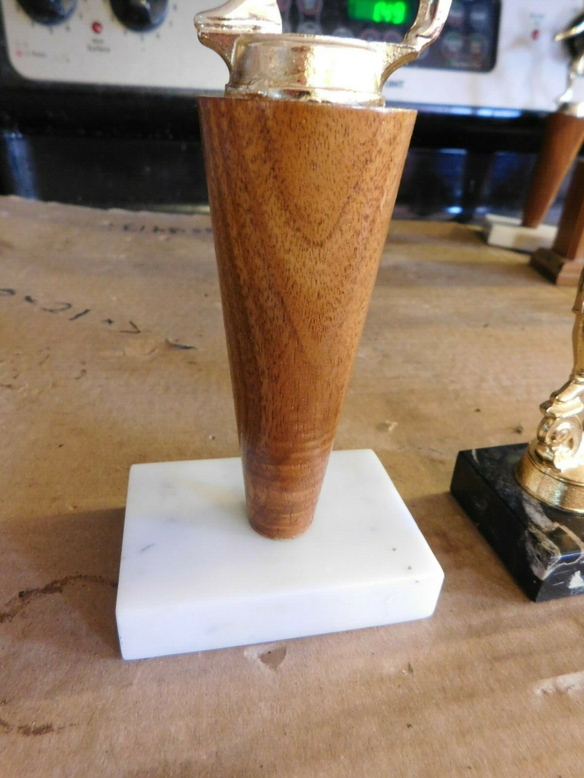 PAIR OF MID-CENTURY BOWLING TROPHIES W/METAL TOPPERS GROUP #2