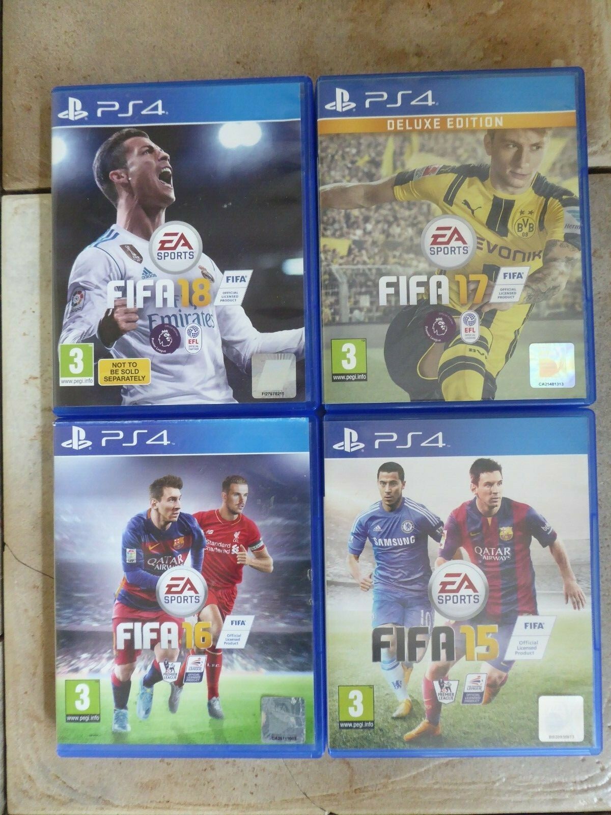 PS4 FIFA 15, FIFA 16, FIFA 17 (Deluxe Edition) & FIFA 18