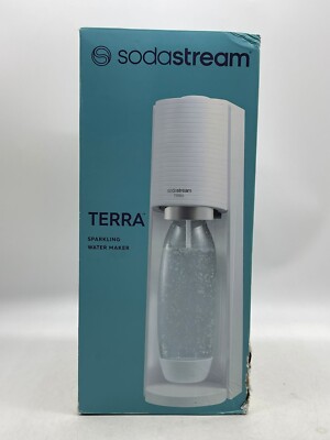 Terra Sparkling Water Maker (White) with CO2, DWS Bottle and Bubly Drop | NEW US