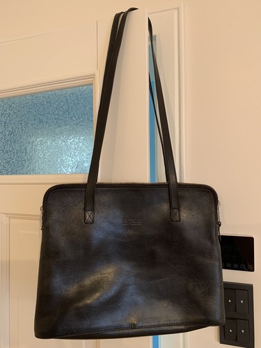 Bree Handtasche Leder Schwarz Damen Business Akten Lehrer Henkel 