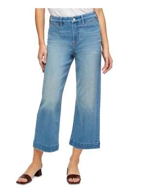 Jen 7 By 7 For All Mankind Женские синие джинсовые укороченные широкие джинсы с высокой посадкой 18