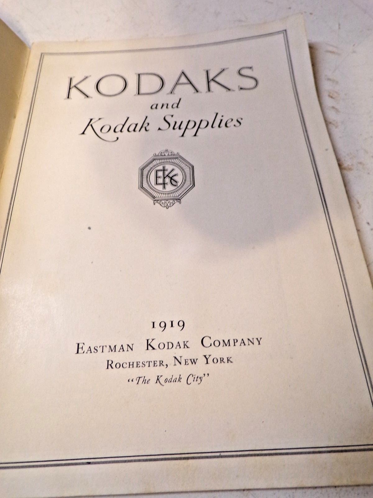 1919 Kodak Camera Supply Catalog from Bixby's Republic Kansas