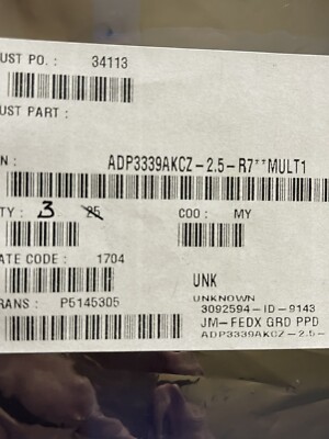 ADP3339AKCZ-2.5R7 IC FIXED POSITIVE LDO REGULATOR 4-PIN SMT (1 PER LOT)