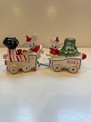 Vintage Christmas Mouse Noel Train Candle Holder by Lego